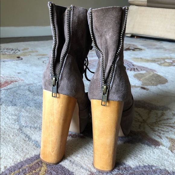 Steve Madden taupe Carnaby platform boots - Picture 4 of 8